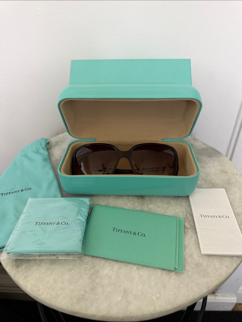 Tiffany & Co. Sunglasses with Tiffany Blue Case and Accessories